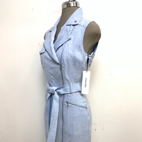 NEW CALVIN KLEIN MOTO STYLE REGATTA WHITE SHEATH DRESS - Picture 4 of 7